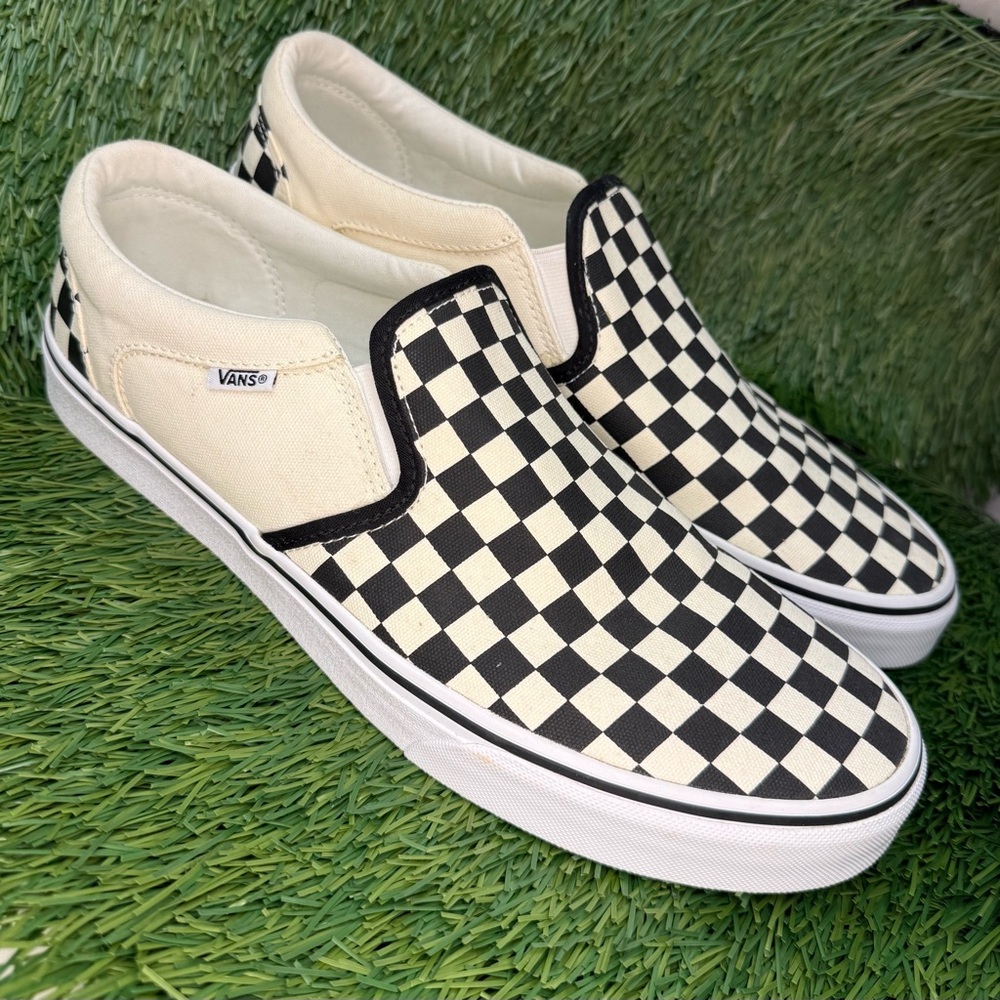 Vans Black and White Checkerboard Slip-Ons